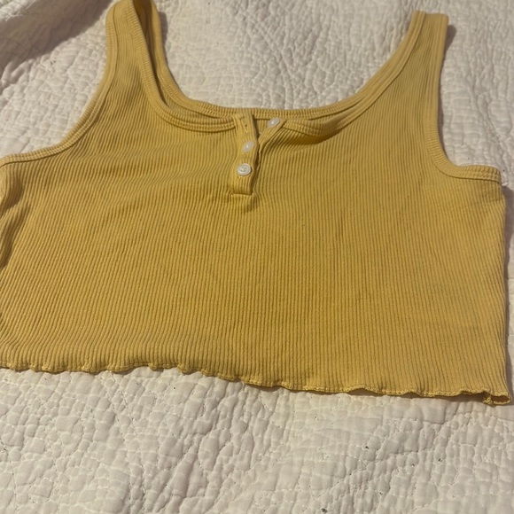 American Eagle Yellow Crop Top SIZE XS - Picture 1 of 1